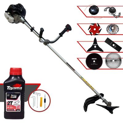 Roçadeira Cg430b 1,7hp 43cc + 6 Facas + Escova + óleo Toyama