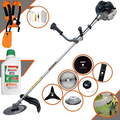 Roçadeira Cg430b Anmax + óleo Stihl C/ 6 Opções De Cortes