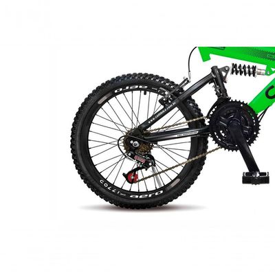 Bicicleta Gps Aro 20 Dupla Suspensão 21 Marchas Colli Verde