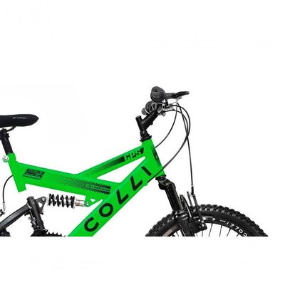 Bicicleta Gps Aro 20 Dupla Suspensão 21 Marchas Colli Verde