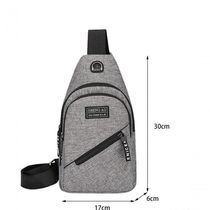 Bolsa Mochila Impermeável Transversal Crossbody Pochete De Peito Portátil Alça única Ajustável Cinza