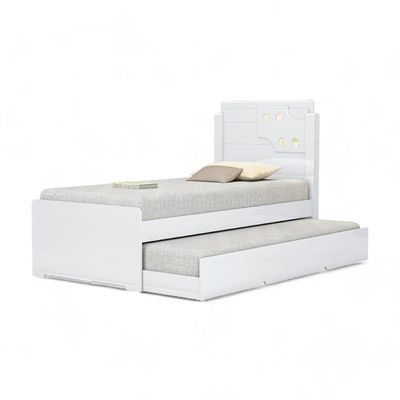 Cama Bibox Solteiro Com Aplique Luiza Branca