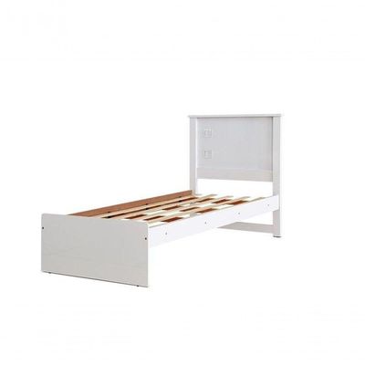 Cama Bibox Solteiro Barcelona Branco / Preto - Tebarrot