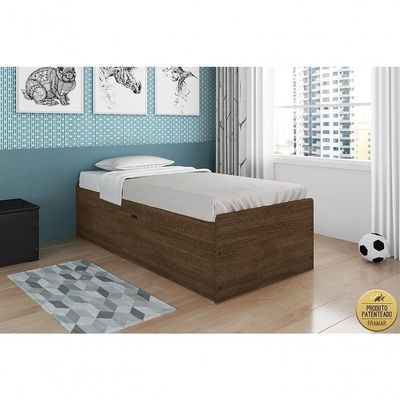 Cama Baú Camila Solteiro 0,88 Framar Malbec