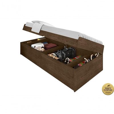 Cama Baú Camila Solteiro 0,88 Framar Malbec