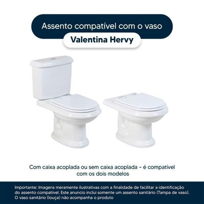 Assento Sanitário Soft Close Valentina Rose Para Vaso Hervy