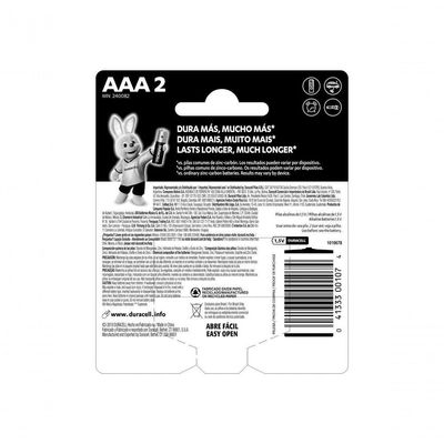 Pilha Alcalina 1,5v Aaa Mn2400 (com 2 Pilhas) Duracell