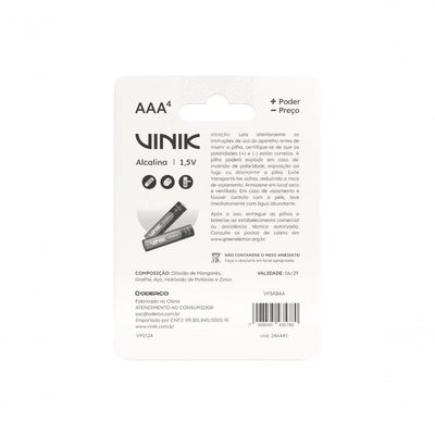 Pilha Alcalina Aaa C/4 1.5v - Vp3ab4a