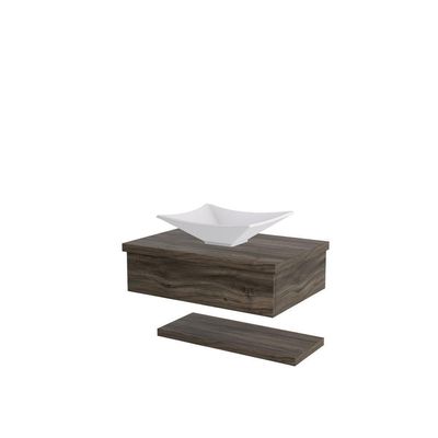 Conjunto Bancada C-cuba L38 E Prateleira Metrópole 605 Carvalho Carvalho Dark