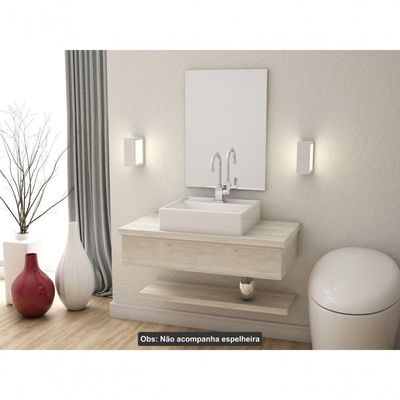 Conjunto Bancada C-cuba Q39 E Prateleira Metrópole 805 Preto ônix Snow