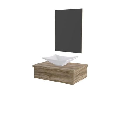 Conjunto Bancada C-cuba L38 E Espelheira Metrópole 601 Branco Chess Carvalho