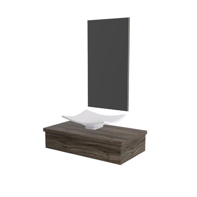 Conjunto Bancada C-cuba F44 E Espelheira Metrópole 801 Carvalho Carvalho Dark