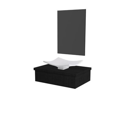 Conjunto Bancada C-cuba F44 E Espelheira Metrópole 601 Nogal Preto ônix
