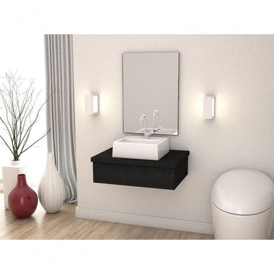 Conjunto Bancada E Espelheira Ktme602 Nogal Preto ônix