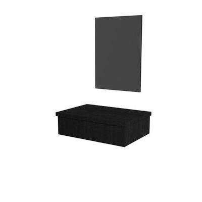 Conjunto Bancada E Espelheira Ktme602 Nogal Preto ônix