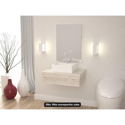Conjunto Bancada E Espelheira Ktme602 Preto ônix Snow