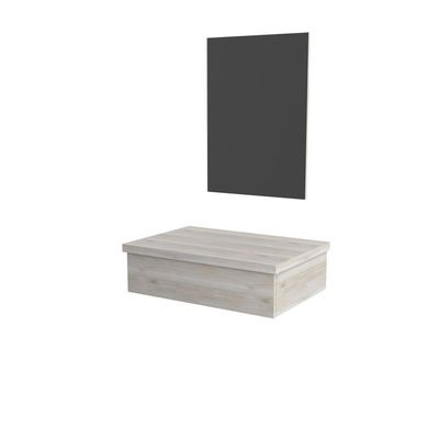 Conjunto Bancada E Espelheira Ktme602 Preto ônix Snow