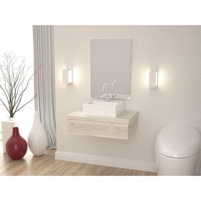 Conjunto Bancada E Espelheira Ktme602 Preto ônix Snow