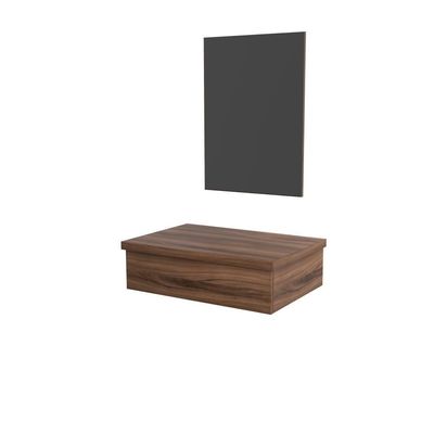 Conjunto Bancada E Espelheira Ktme602 Carvalho Dark Nogal