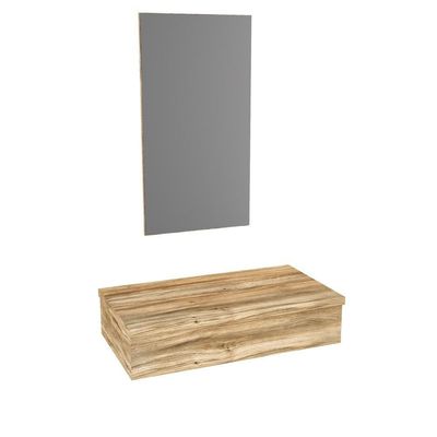 Conjunto Bancada E Espelheira Ktme802 Branco Chess Carvalho