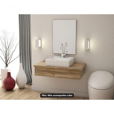 Conjunto Bancada E Espelheira Ktme802 Branco Chess Carvalho