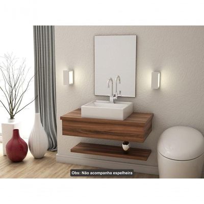 Conjunto Bancada C-cuba Q39 E Prateleira Metrópole 805 Carvalho Dark Nogal