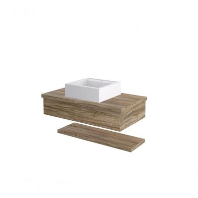 Conjunto Bancada C-cuba Q39 E Prateleira Metrópole 805 Branco Chess Carvalho