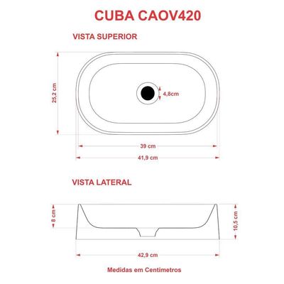 Cuba Apoio Oval Laila O42w Bege