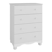 Cômoda Infantil Júnior New 4 Gavetas Branco Brilho - Móveis Peroba