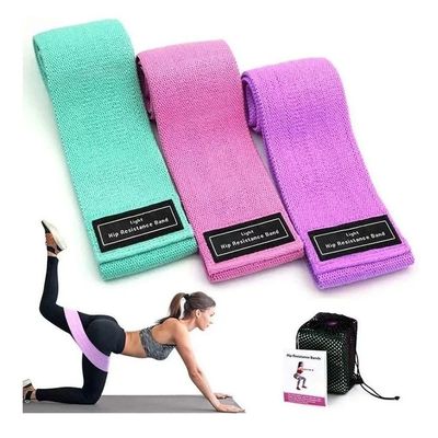 Kit 3 Faixas Elásticas De Exercício Hip Resistance Bands