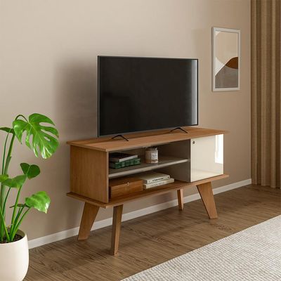 Rack para TV até 50 Polegadas Frank 1 PT Cinamomo e Off White