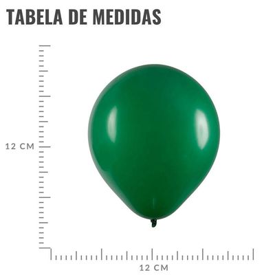 Balão De Látex Verde Liso - 5 Polegadas - 50 Unidades