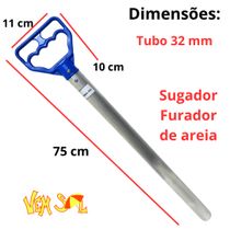 Furador Pressão Saca Areia Sugador Guarda-sol Praia Vem Sol 75 cm
