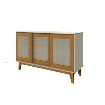 Buffet Detroit 3 Portas Off-white - Madeira - Tebarrot