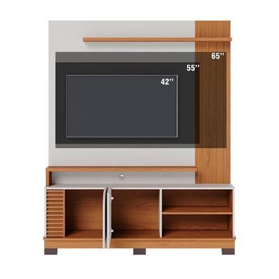 Estante Home TV 65 Polegadas 2 Portas 152 Cm Jurere Colibri Off White Matte Freijo