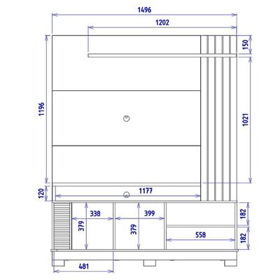 Estante Home TV 65 Polegadas 2 Portas 152 Cm Jurere Colibri Off White Matte Freijo