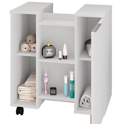 Gabinete Banheiro Pia De Coluna Pequin 56 Cm Bechara Branco