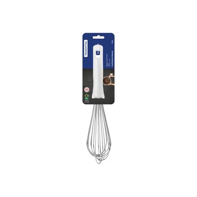 Batedor Manual Tramontina Profissional em Aço Inox com Cabo em Polipropileno Branco 30 cm