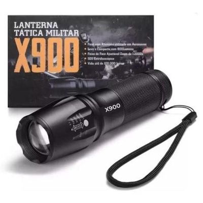 Lanterna Super Forte Tática Militar X900 Recarregável Com Zoom