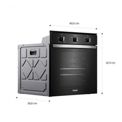 Forno Elétrico De Embutir Consul 84L Preto 110V