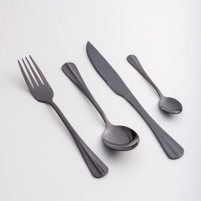 Faqueiro 24 Peças Lyor em Aço Inox Positano - Preto