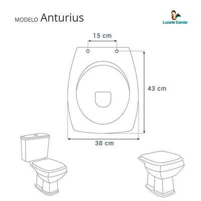 Assento Sanitário Com Amortecedor Anturius Verde Para Vaso Luzarte