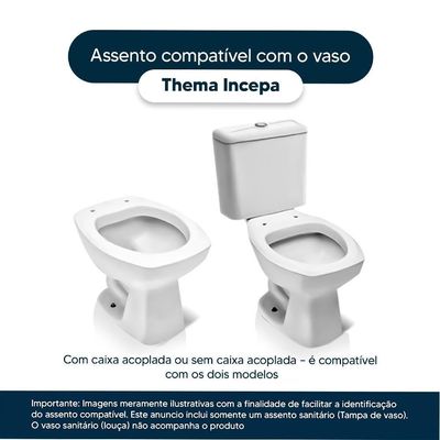 Assento Sanitário Thema Fume Transparente P- Louça Incepa