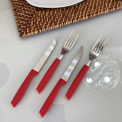 Jogo 6 Colheres De Mesa New Caprese Vermelho Fratelli Inox