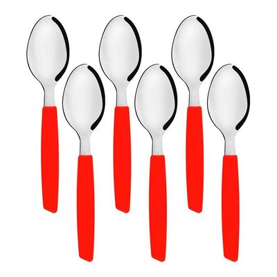 Jogo 6 Colheres De Mesa New Caprese Vermelho Fratelli Inox