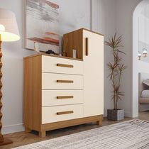 Comoda Adulto Alta Para Quarto Versátil Off White