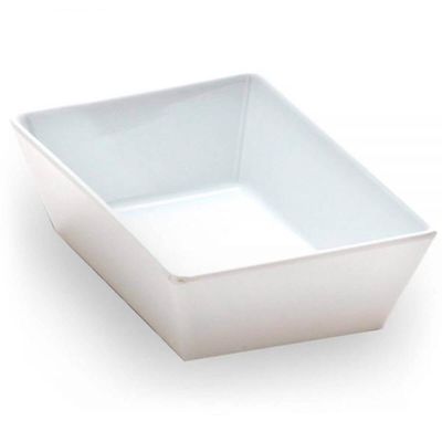 3 Travessas Retangular Branca 4L Profissional Servir Buffet Melamina Saladas Massas