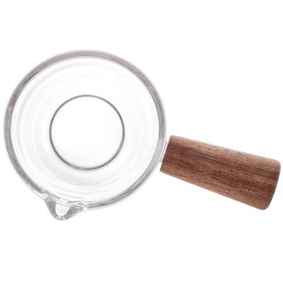 Molheira 50ml Lyor de Vidro e Bambu Cremeira Servir Caldas Molhos Mesa Posta
