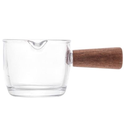 Molheira 50ml Lyor de Vidro e Bambu Cremeira Servir Caldas Molhos Mesa Posta