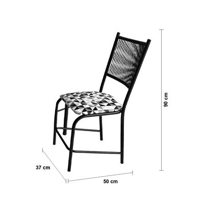 Mesa de Jantar Retangular Famais Noruega com 4 Cadeiras – Preta